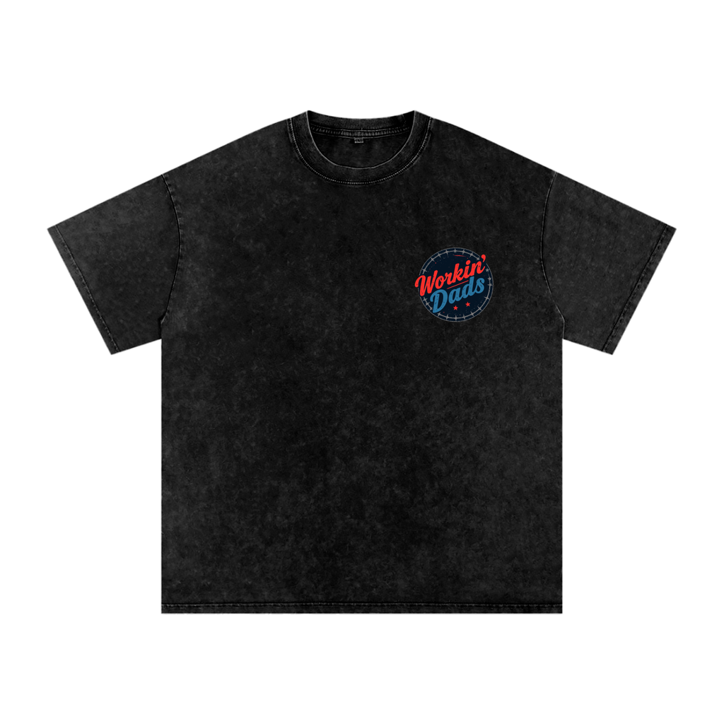 Workin' Dads Hustle Washed Oversized Cotton T-Shirt