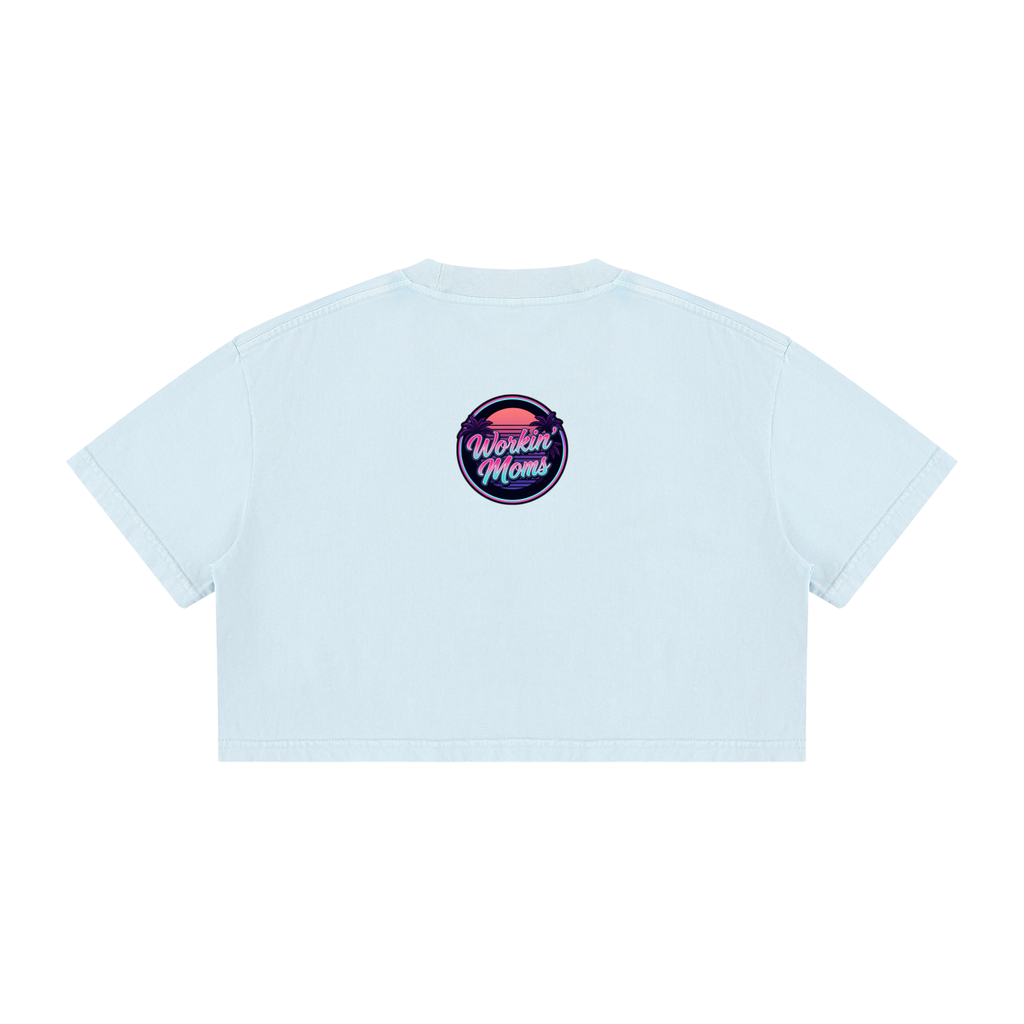 Im Busy Women's Mineral Wash Cotton Crop T-Shirt