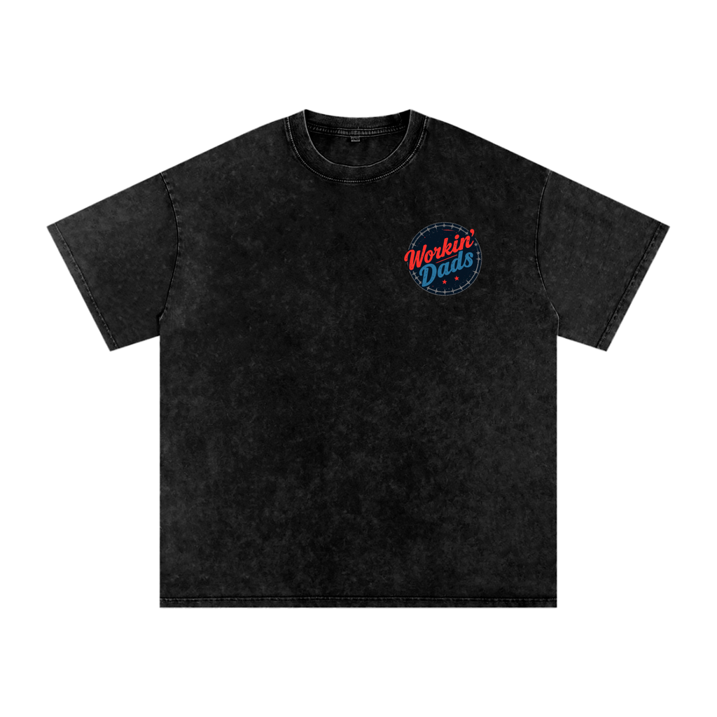 Workin' Dads Hustle Washed Oversized Cotton T-Shirt